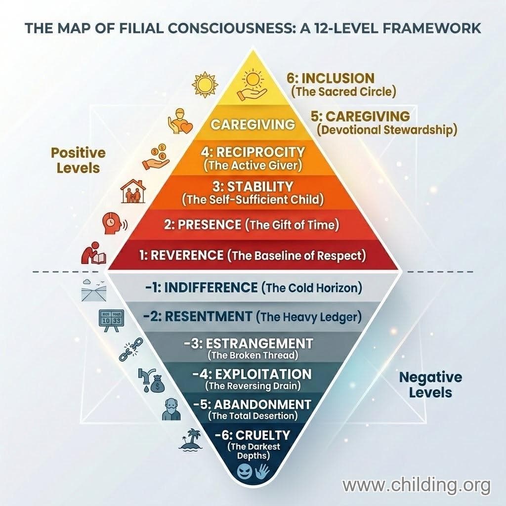 The Map of Filial Consciousness: A 12-Level Framework